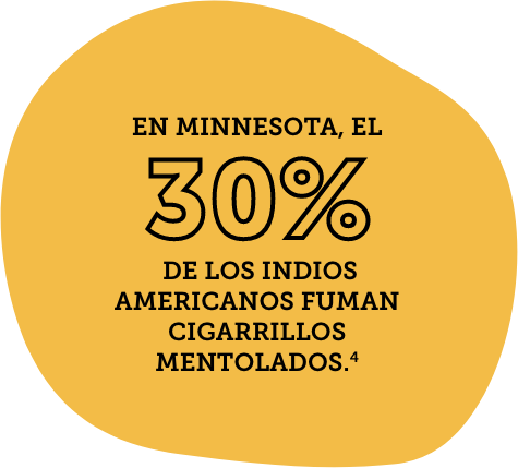 En Minnesota, el 30% de los indios americanos fuman cigarrillos mentolados.4